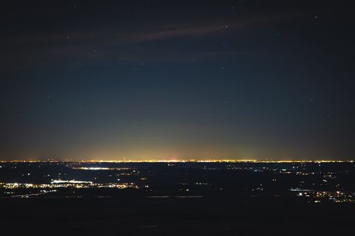 A view of munich by night from the top of the mountain