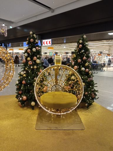 A closeup of a Christmas tree in market in city Riga, Latvia
