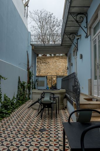 The old buildings of Faro during a rainy day in Portugal