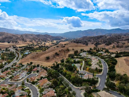 A top view of Calabasas, CA. Lost Hills. Malibu Canyon.