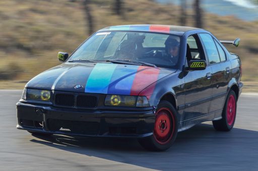 A modified and tuned BMW E34 for drifting on the track