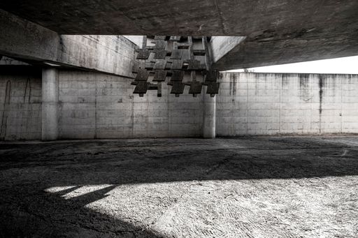 The concrete walls in an abandoned or unfinished architectural space
