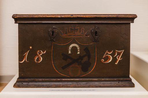 A beautiful shot of a locked historical treasure chest
