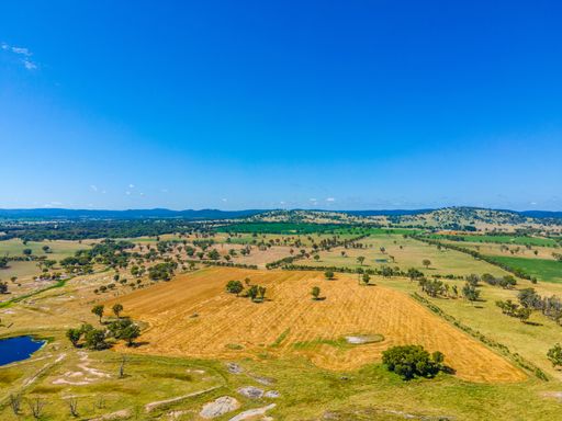 An aerial landscape of fields and harvests of Australia