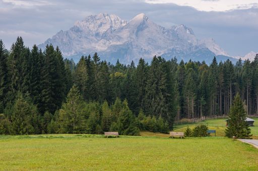A beautiful shot of a landscape under the cloudy skies in Sudtirol