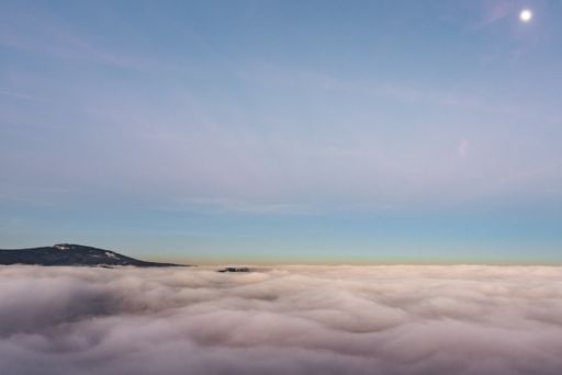 A beautiful view of a sky with low clouds