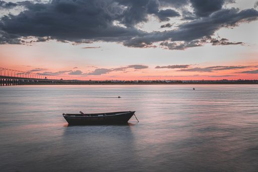 A small Boat on the banks of the Odiel river in Huelva