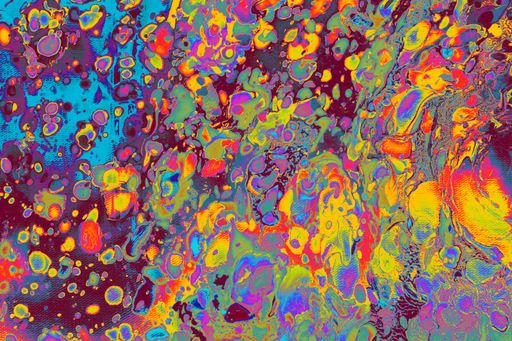 A closeup view of a colorful oily painting - great for backgrounds