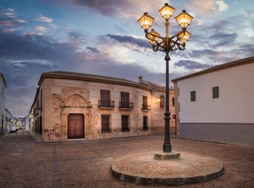 A panoramic shot of the main plaza of Almagro in Spain