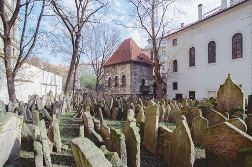 An Old Jewish Cemetery in Prague, Czech Republic