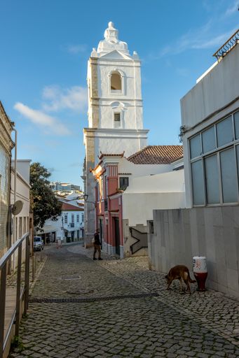 A street and buildings in the old town of Lagos, Portugal