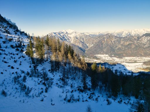 A view of winter in the mountains of the Salzkammergut near Bad Ischl