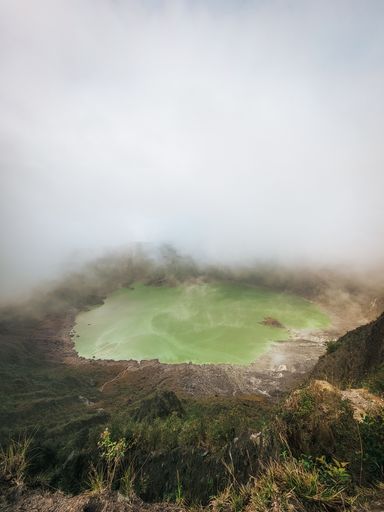 An aerial view of El Chichon Volcano (El Chichonal) in Chiapas, Mexico