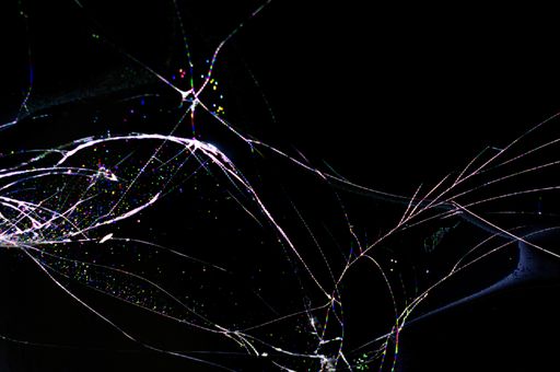 A view of a broken and non-working screen of an electronic device