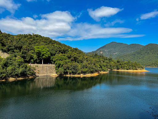 A beautiful shot of a Tai Tam Intermediate Reservoir in Hong Kong.
