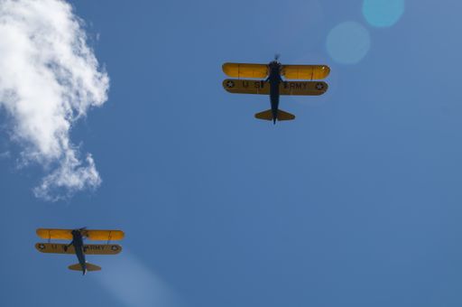 A beautiful view of a Boeing-Stearman Model 75 At Beatnik during Labor Day Festival in Grants Pass