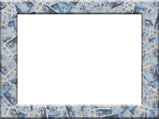 A closeup of an empty money frame with copy space in the middle