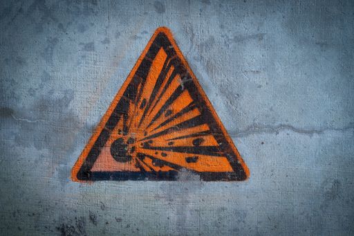 The close-up shot of the explosive gas sign art