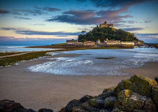 View of St. Michaels Mount from Marazion, Cornwall.