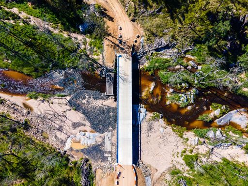 An aerial view of Mann River Nature Reserve
in Diehard, New South Wales, Australia
