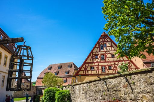 A beautiful shot in the streets of Rothenburg ob der Tauber in Germany