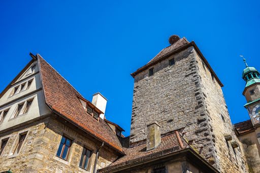 A beautiful shot in the streets of Rothenburg ob der Tauber in Germany