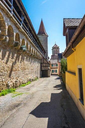 A beautiful shot in the streets of Rothenburg ob der Tauber in Germany