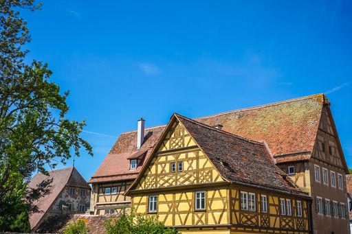 A beautiful shot in the streets of Rothenburg ob der Tauber in Germany