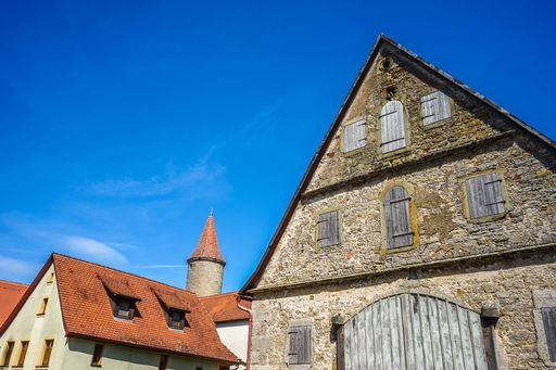 A beautiful shot in the streets of Rothenburg ob der Tauber in Germany