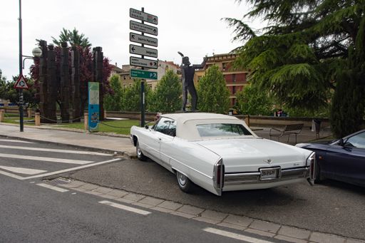 The detail of the beauty of Cadillac Deville classic car