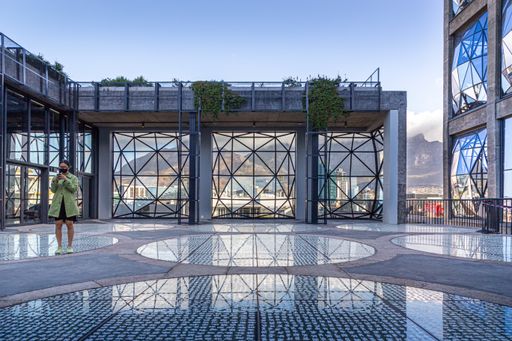 Exterior of the Zeitz Museum of Contemporary Art Africa building in Cape Town, South Africa.
