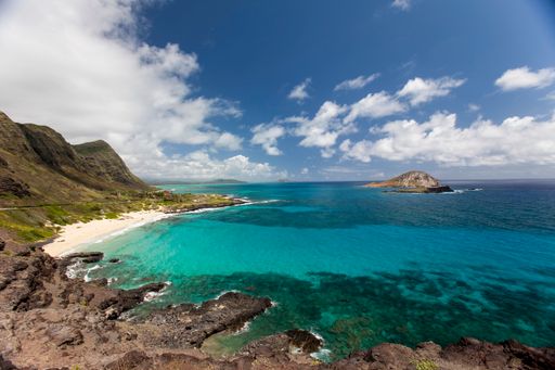 A beautiful view of Makapuu beach in the island of Oahu, Hawaii
