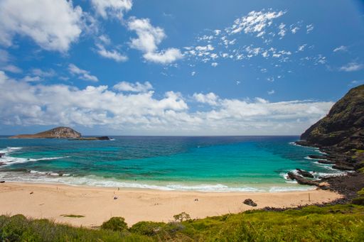 A beautiful view of Makapuu beach in the island of Oahu, Hawaii