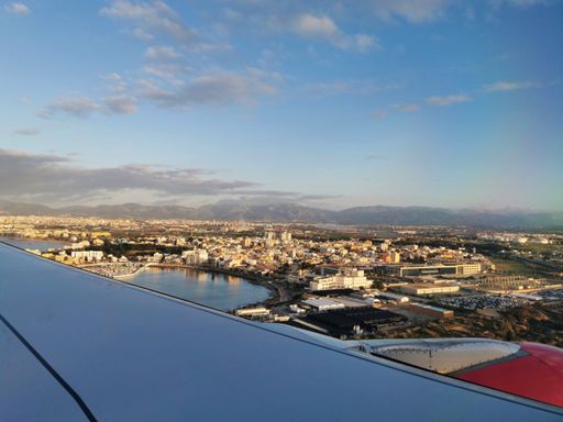 A beautiful view of the Mallorca island taken from the plane, Spain