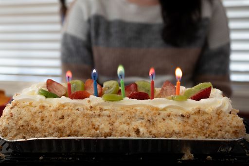 A closeup shot of birthday cake