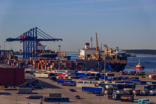 A container terminal and the aquatory of the port of Klaipeda, Lithuania