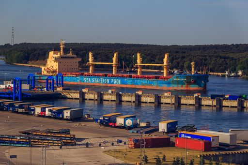 A container terminal and the aquatory of the port of Klaipeda, Lithuania