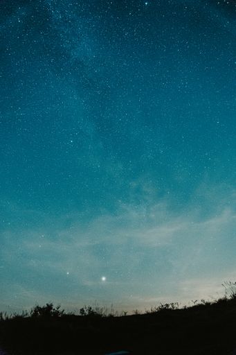 A vertical shot of a beautiful night landscape with the Milky Way