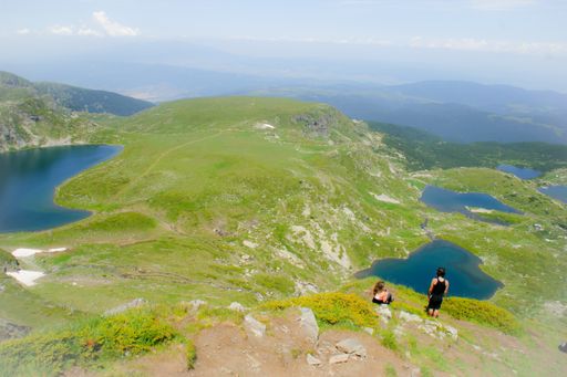A beautiful view of Rila lakes in the Rila Mountain in Bulgaria