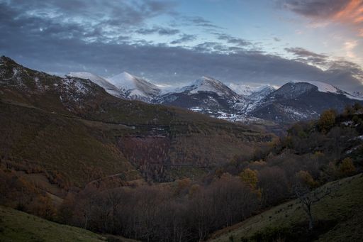 An amazing view of the Ancares mountains in Spain at sunset