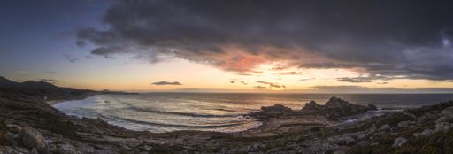A panoramic shot of the Castro of Barona ruins, Galicia, Spain