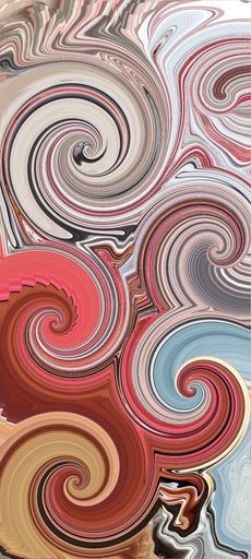 A closeup of an ornamental painting on a wall