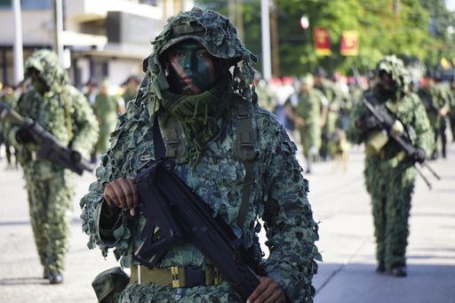 special forces soldiers during civic military parade on independence day in 20th of november
