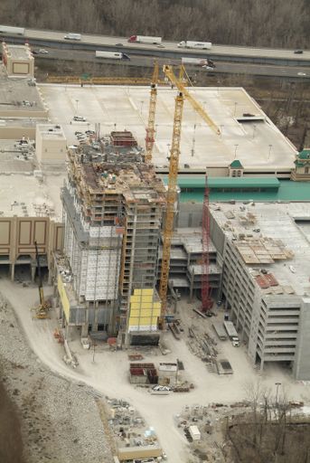 Aerial photo of a hotel under construction