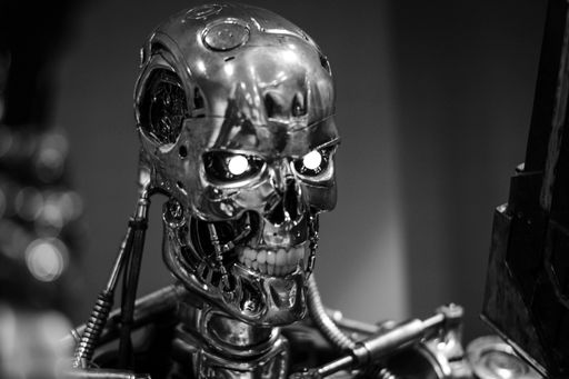 A closeup of a Terminator T-3000 at Paramount Studios, Los Angeles