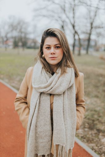 A portrait of a beautiful young Caucasian female