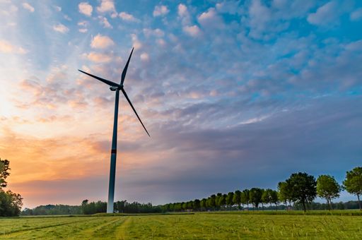 A beautiful shot of a pinwheel during the sunset