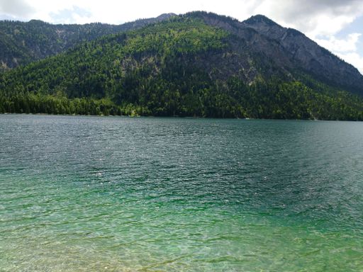 green lake Plansee in the austrian alps