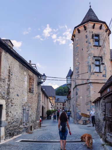 Vielha and Mijaran, Catalonia, Spain, 07-18-2021. Walking through the streets of Vielha, tourist area, Editorial.