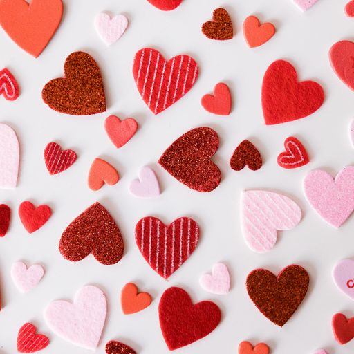 Colourful hearts with white background  Valentine's day concept
